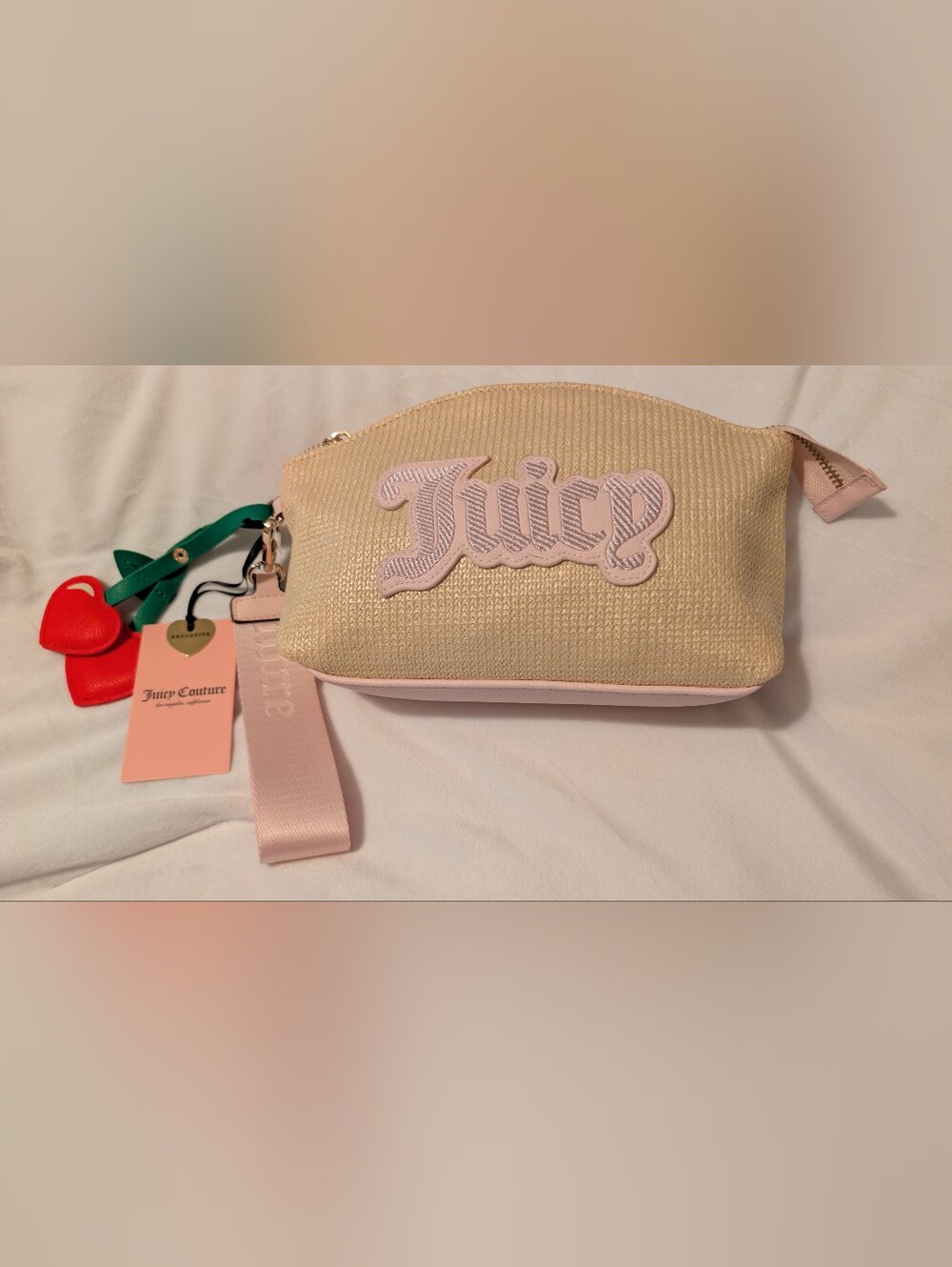 Juicy Couture Juicy Paradise Triangle Gusset Pouch Wristlet With Charms NWT
